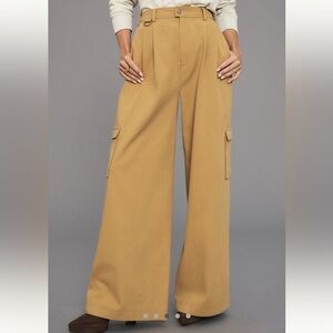 Avec Les Filles Camel Wide Leg Trousers